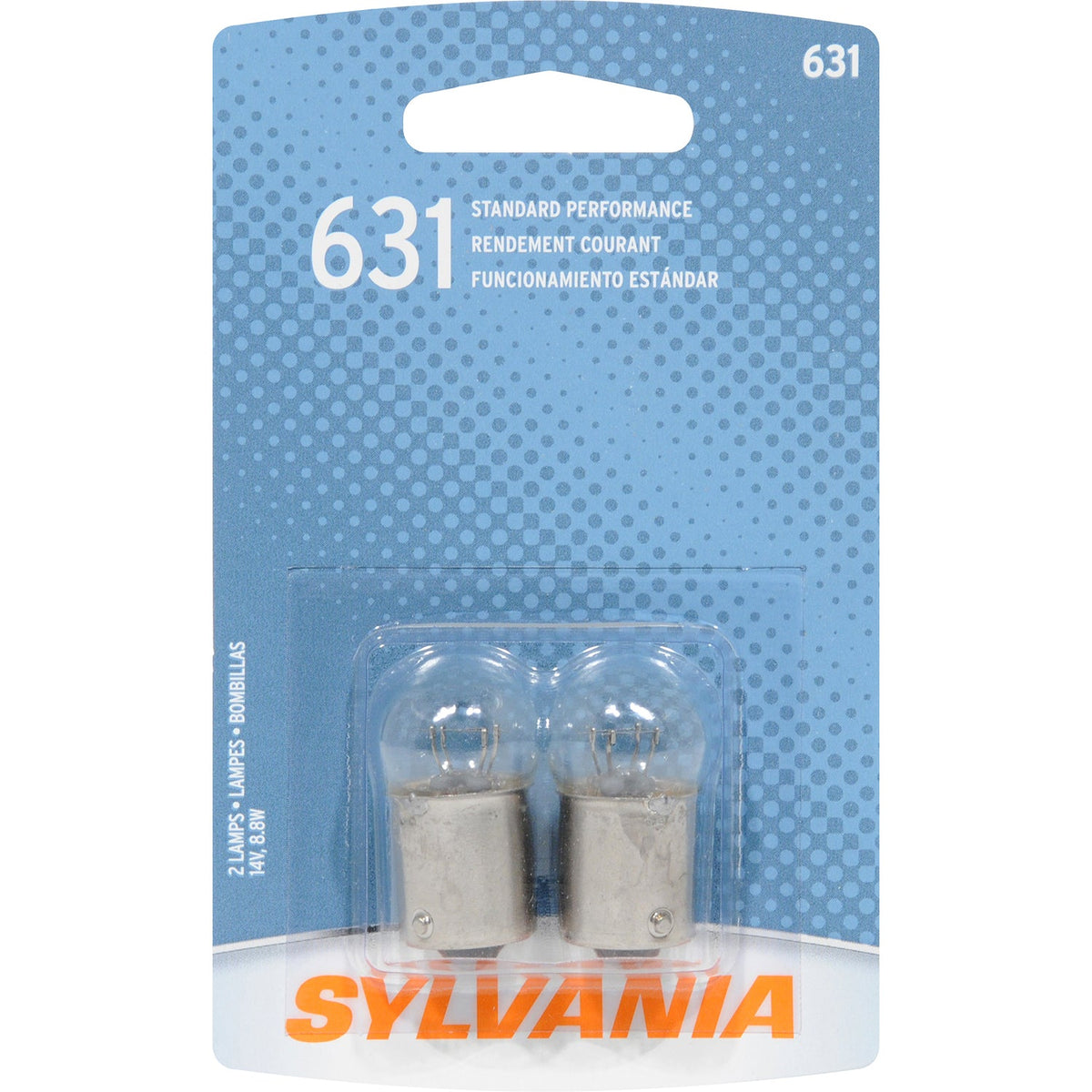 2-PK SYLVANIA 631 Standard Automotive Light Bulb