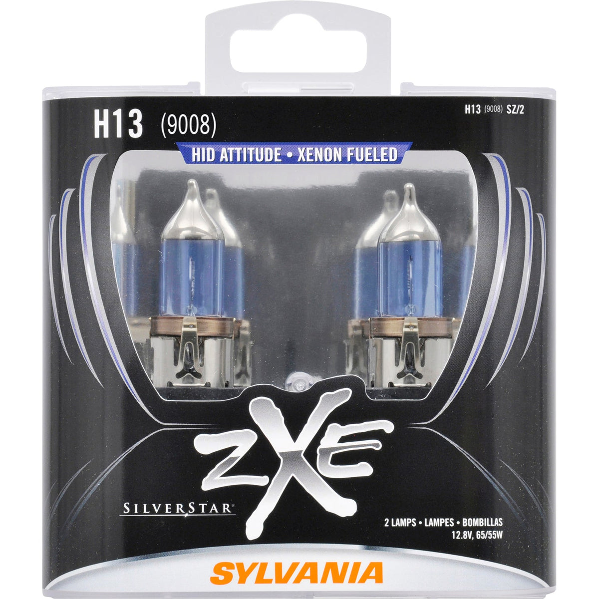 2-PK SYLVANIA H13 SilverStar zXe High Performance Halogen Headlight Bulb