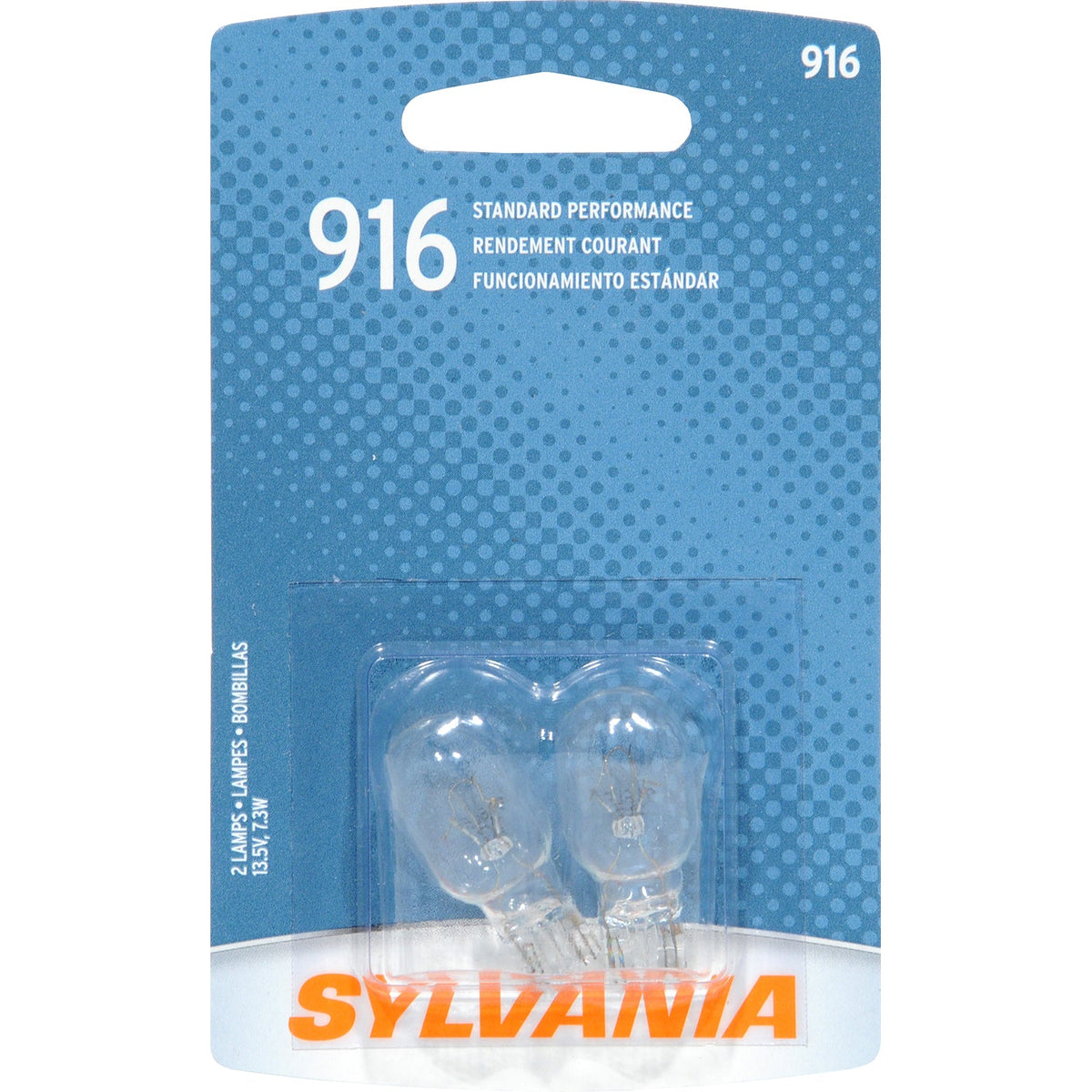 2-PK SYLVANIA 916 Standard Automotive Light Bulb