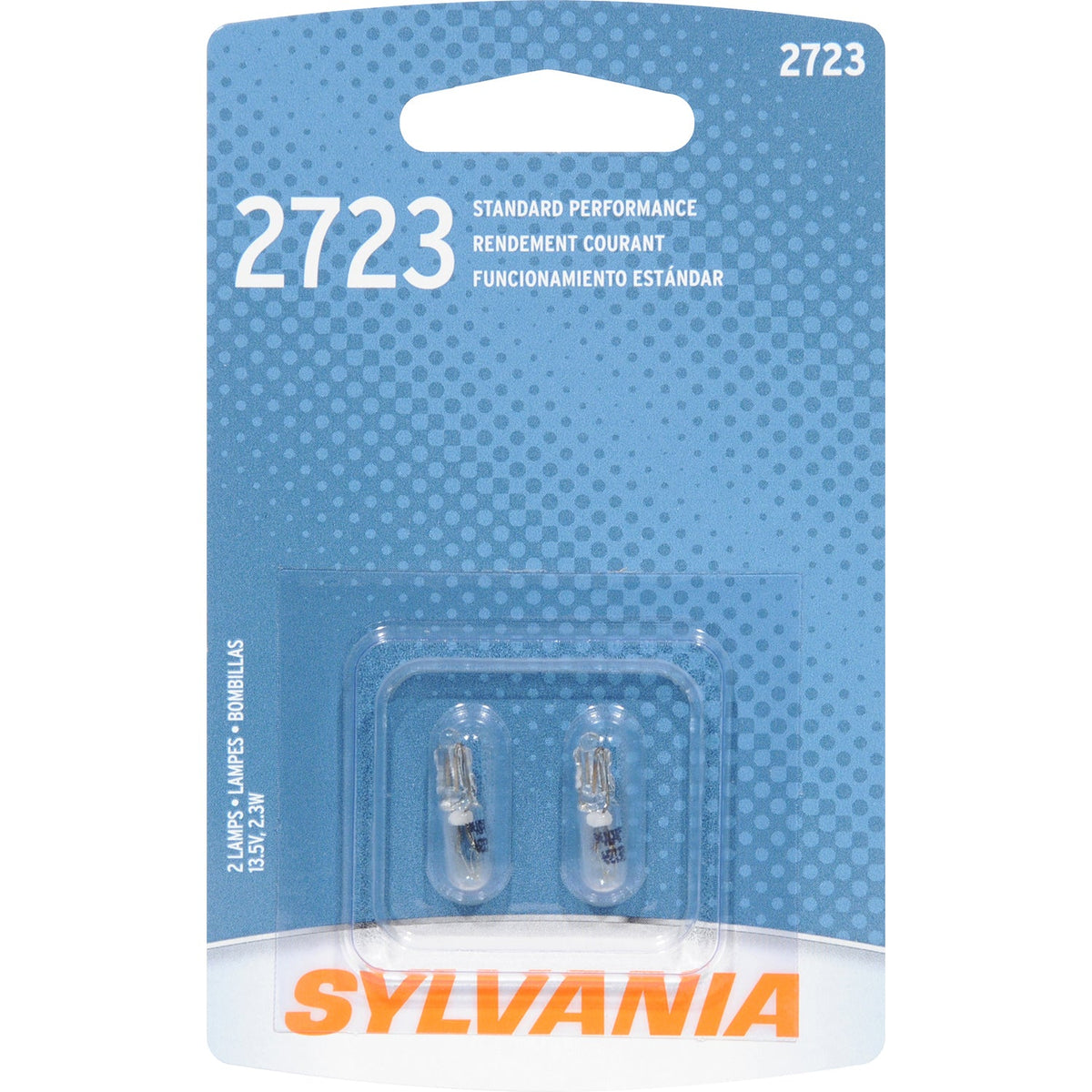 2-PK SYLVANIA 2723 Standard Automotive Light Bulb