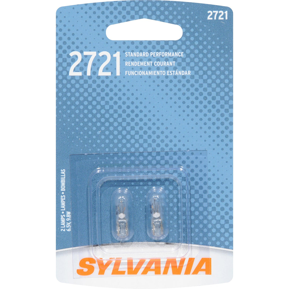 2-PK SYLVANIA 2721 Standard Automotive Light Bulb