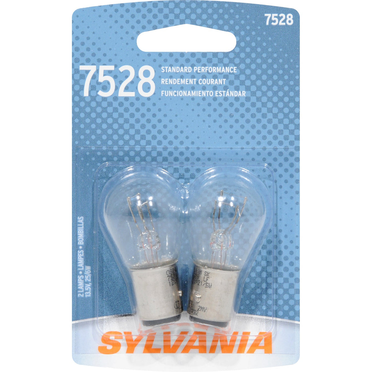 2-PK SYLVANIA 7528 P21/5W Basic Automotive Light Bulb