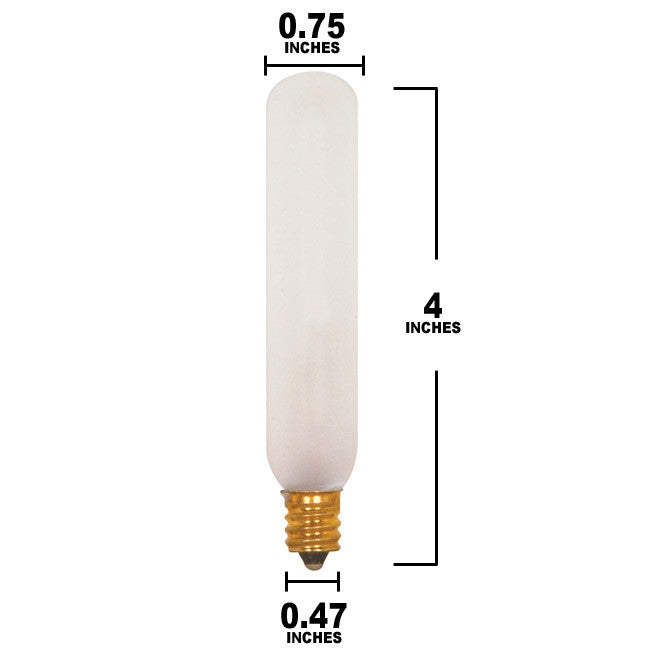 Satco S3315 15W 120V T6 Frost E12 Candelabra Base Incandescent light bulb