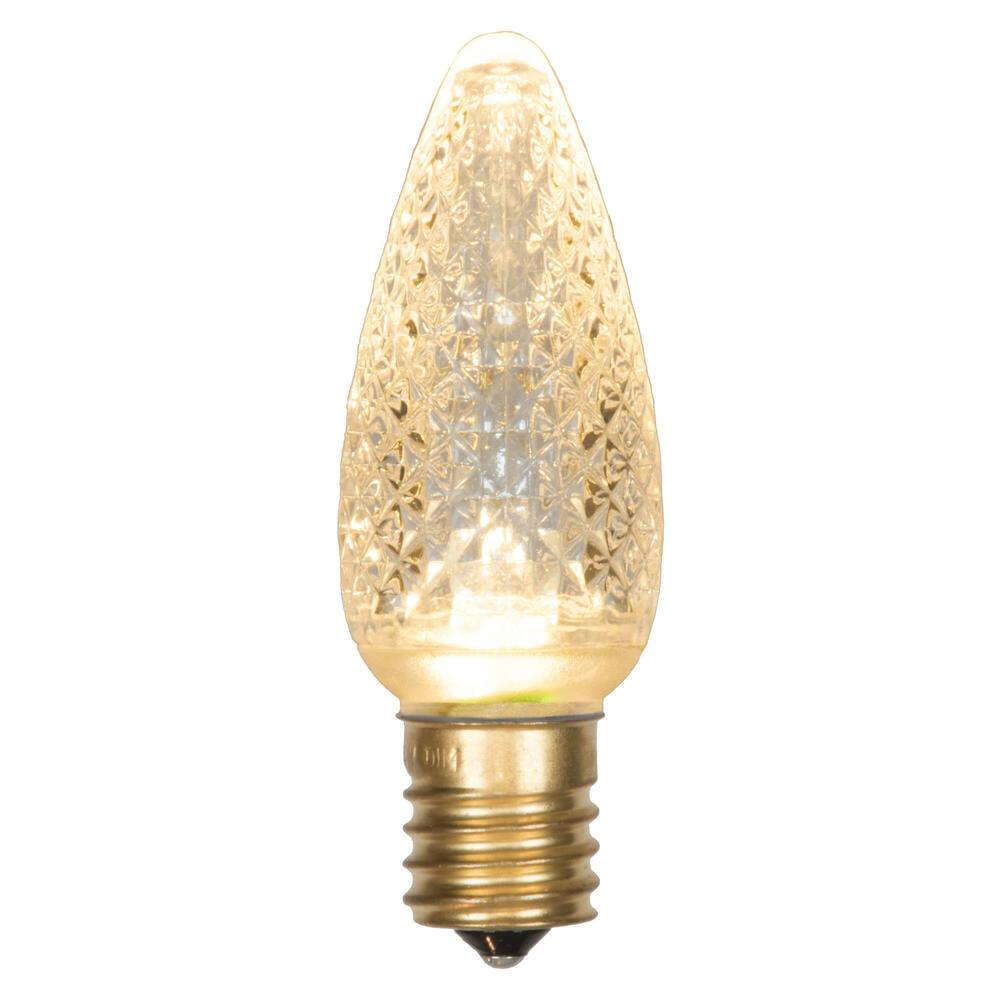 25Pk - Vickerman .8W C9 LED Sunny Warm White Faceted Twinkle Light Bulb 120v