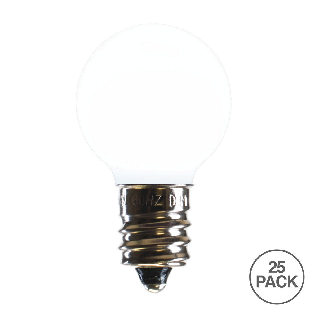 25PK - Vickerman Pure White Ceramic G30 LED Replacement Bulb