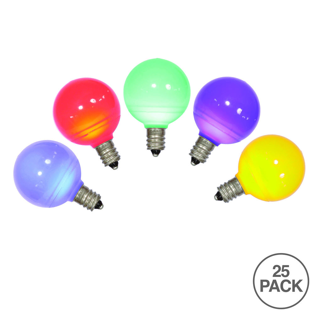 25PK - Vickerman Multi-Colored Ceramic G40 LED Replacement Bulb