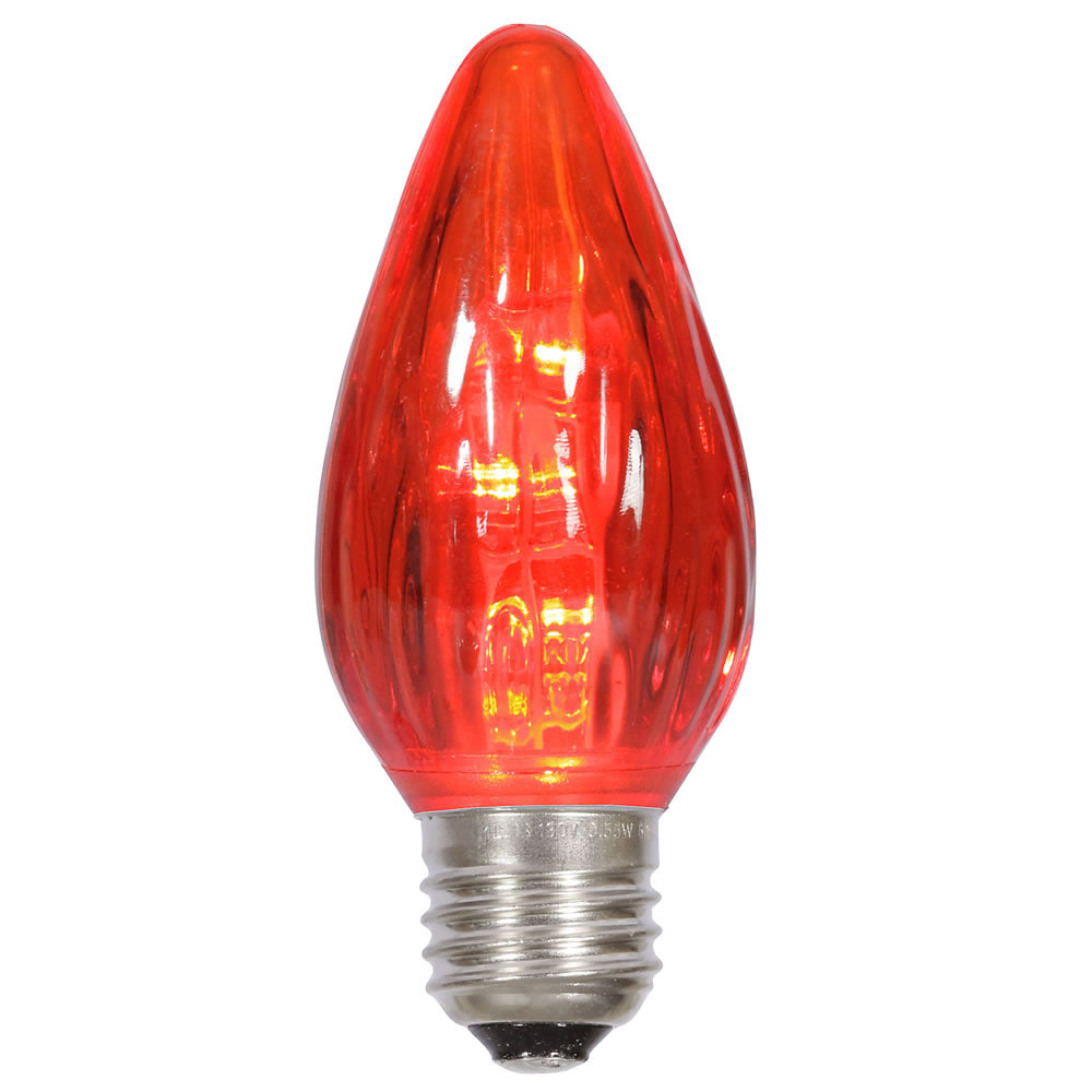 25Pk -  0.96W F15 Red Plastic Flame E26 LED Bulb