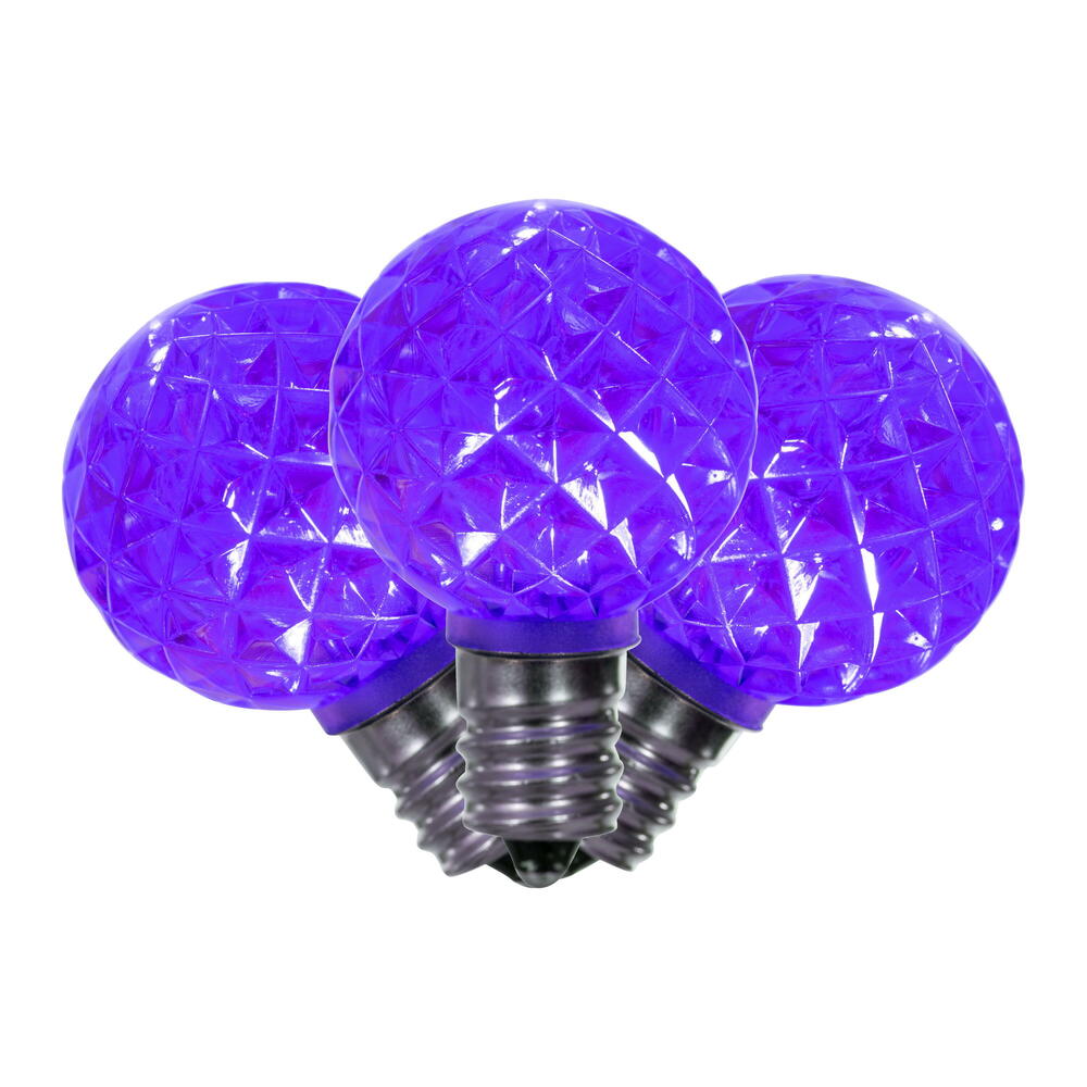 25Pk - Vickerman .38W Purple G30 Faceted E12 LED Bulb