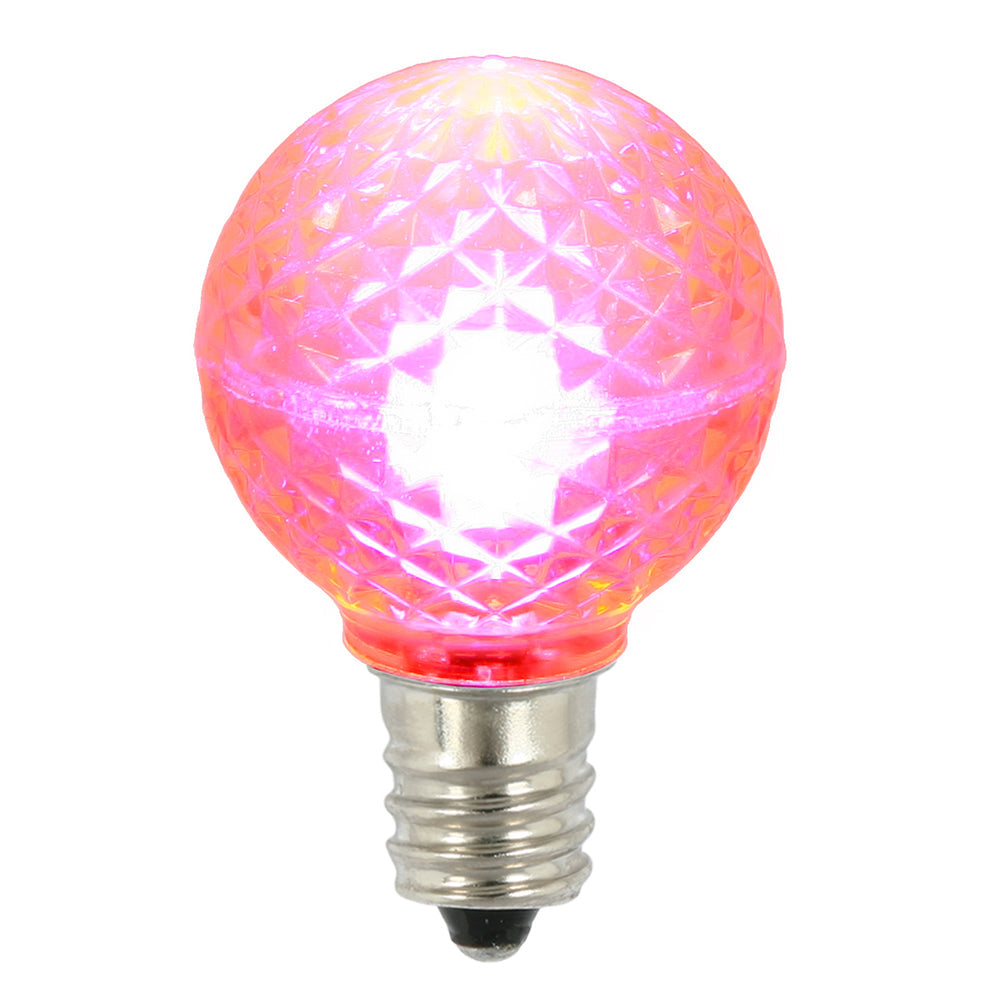 25Pk - Vickerman .38W Pink G30 Faceted E12 LED Bulb