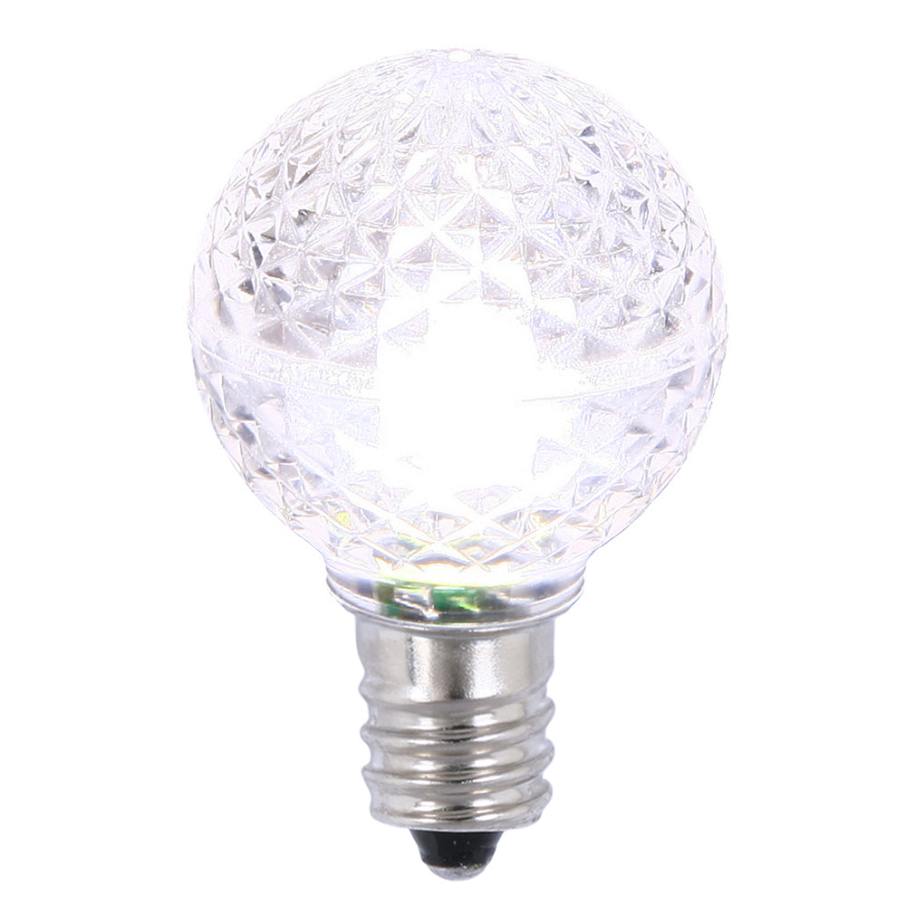 25PK - Vickerman Pure White Faceted G30 LED Replacement Bulb
