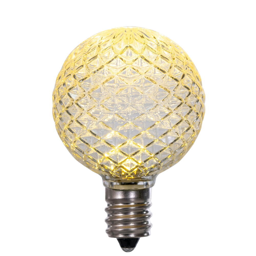 25Pk - Vickerman .38W Warm White G40 Faceted E12 LED Bulb