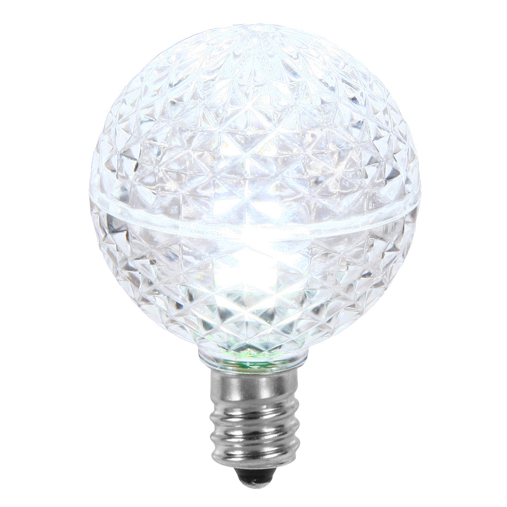25Pk - Vickerman Cool White Faceted G40 LED Replacement Bulb