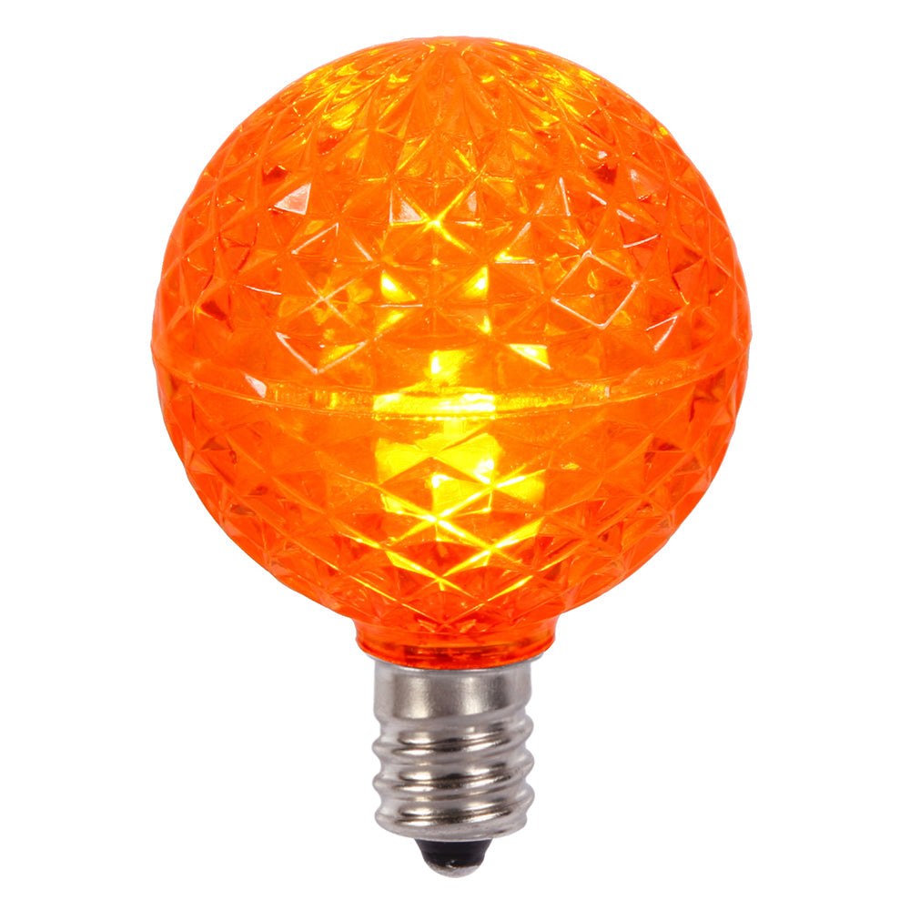 25Pk - Vickerman .38W Orange G40 Faceted E12 LED Bulb