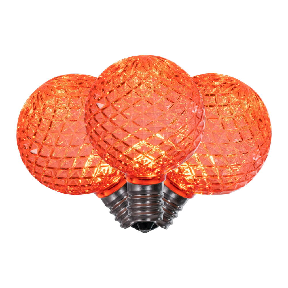 25Pk - Vickerman .38W Orange G40 Faceted E12 LED Bulb