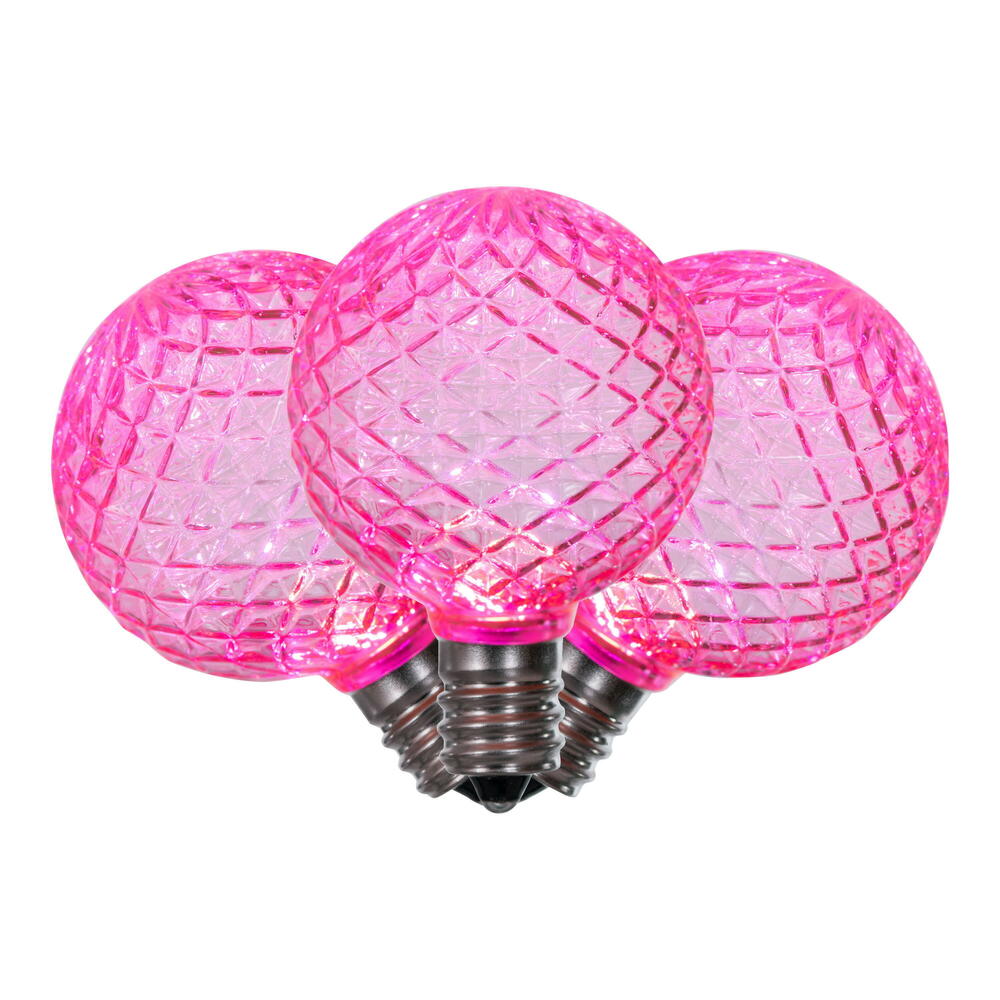 25Pk - Vickerman Pink Faceted G40 LED Replacement Bulb