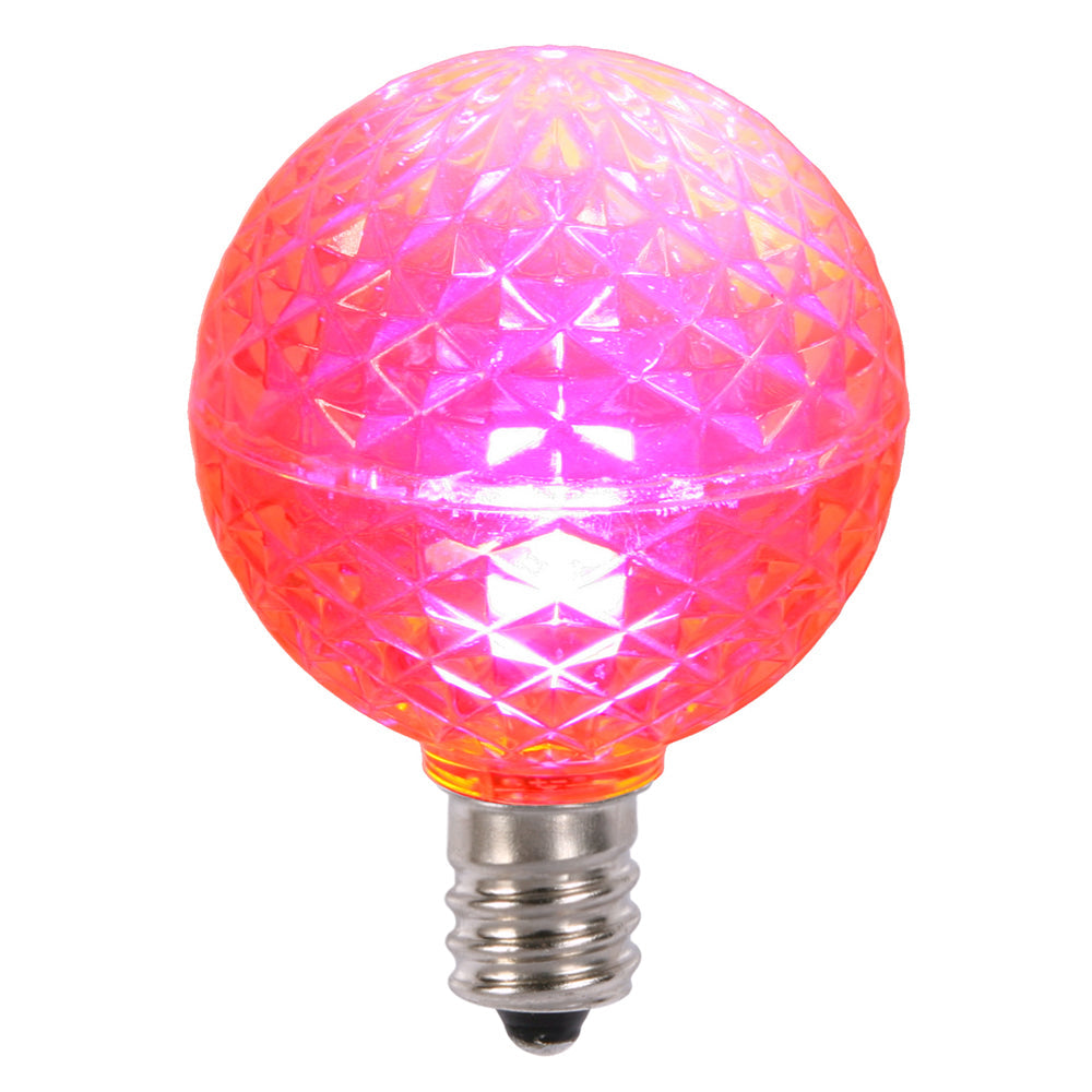 25Pk - Vickerman Pink Faceted G40 LED Replacement Bulb