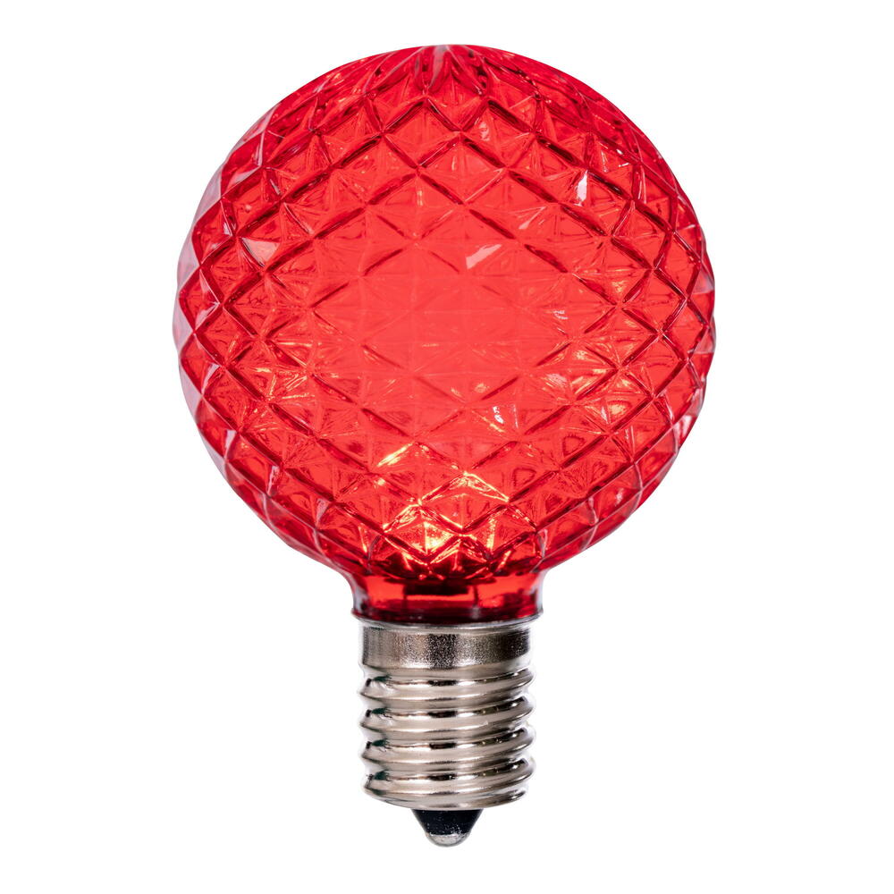 25Pk - Vickerman Red Faceted G50 LED Replacement Bulb