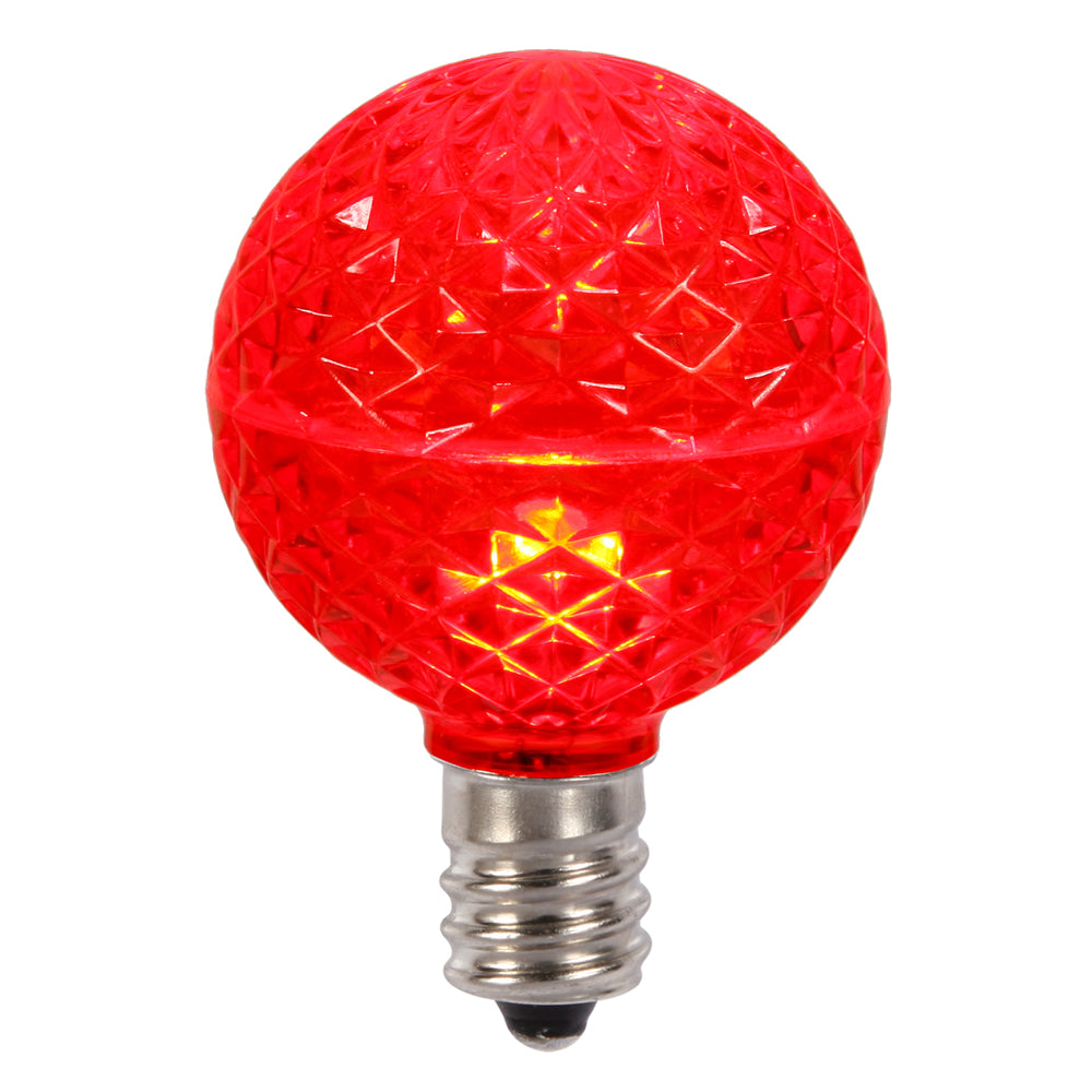 25Pk - Vickerman Red Faceted G50 LED Replacement Bulb