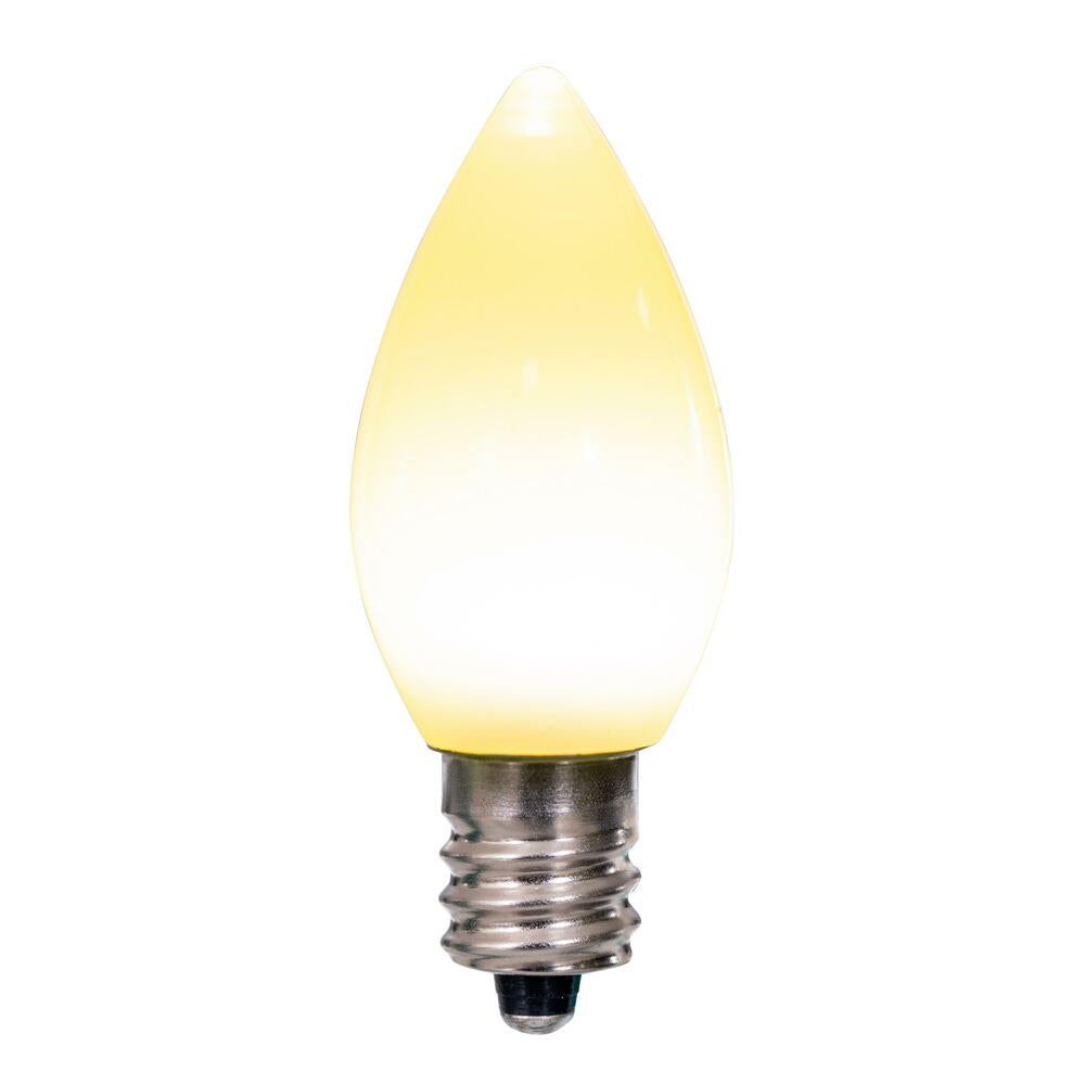 25Pk - Vickerman .6W C7 Ceramic LED Warm White Light Bulb 120v