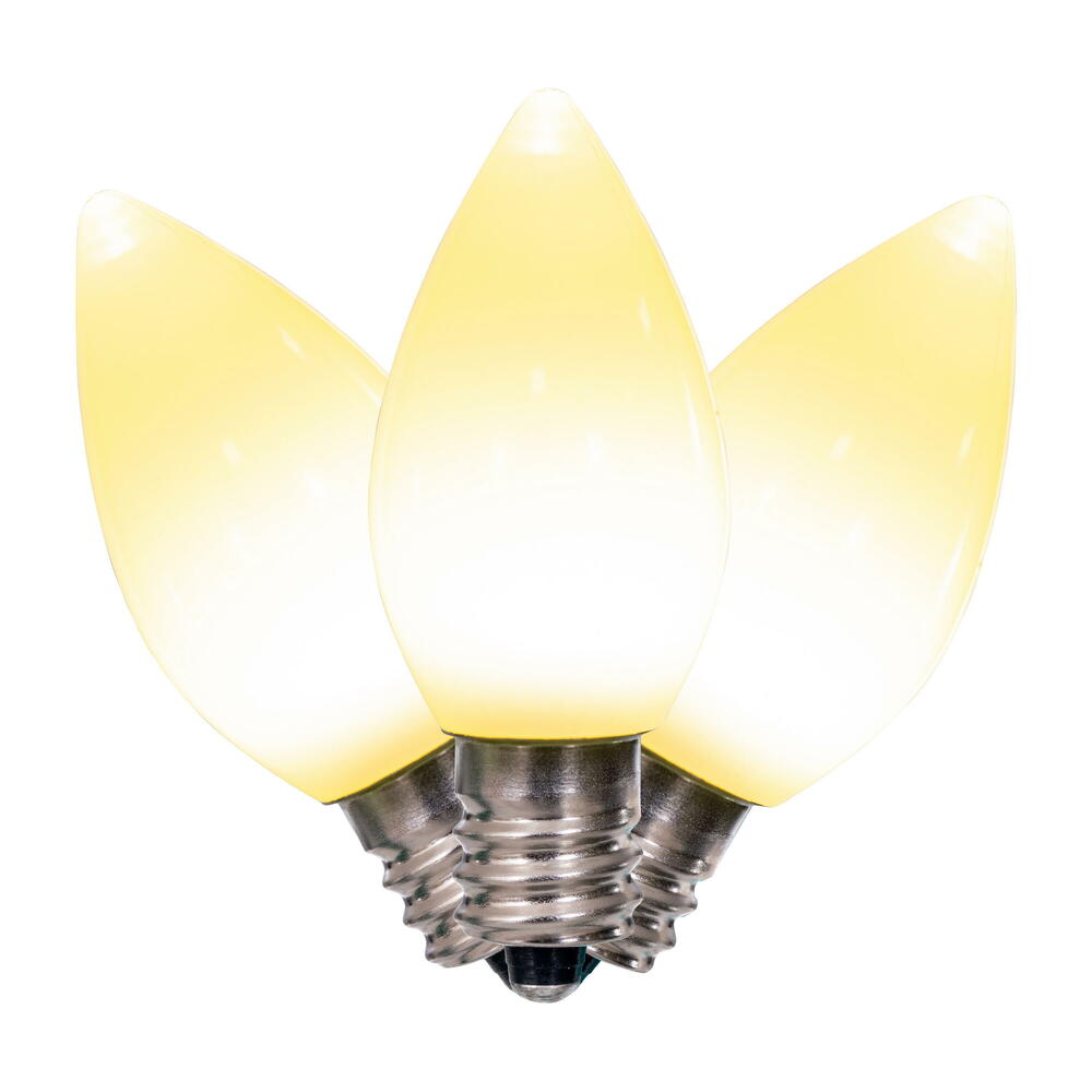 25Pk - Vickerman .6W C7 Ceramic LED Warm White Light Bulb 120v