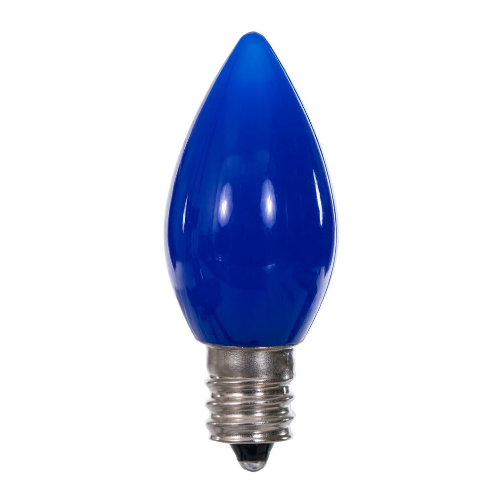 25Pk - Vickerman .6W C7 Ceramic LED Blue Twinkle Light Bulb 120v