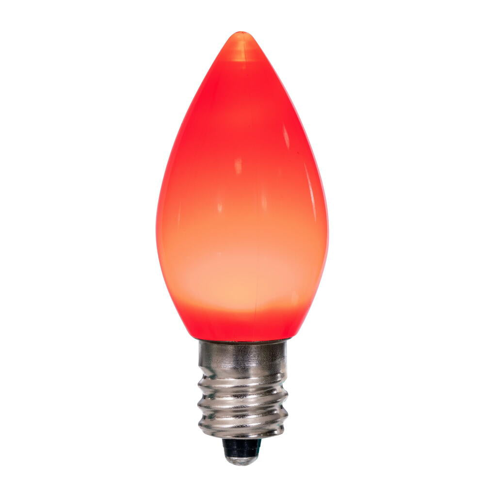 25Pk - Vickerman .6W C7 Ceramic LED Red Twinkle Light Bulb 120v