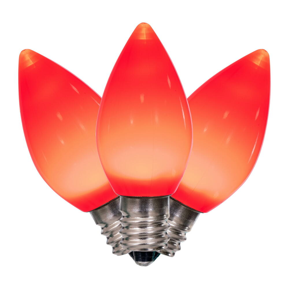 25Pk - Vickerman .6W C7 Ceramic LED Red Twinkle Light Bulb 120v