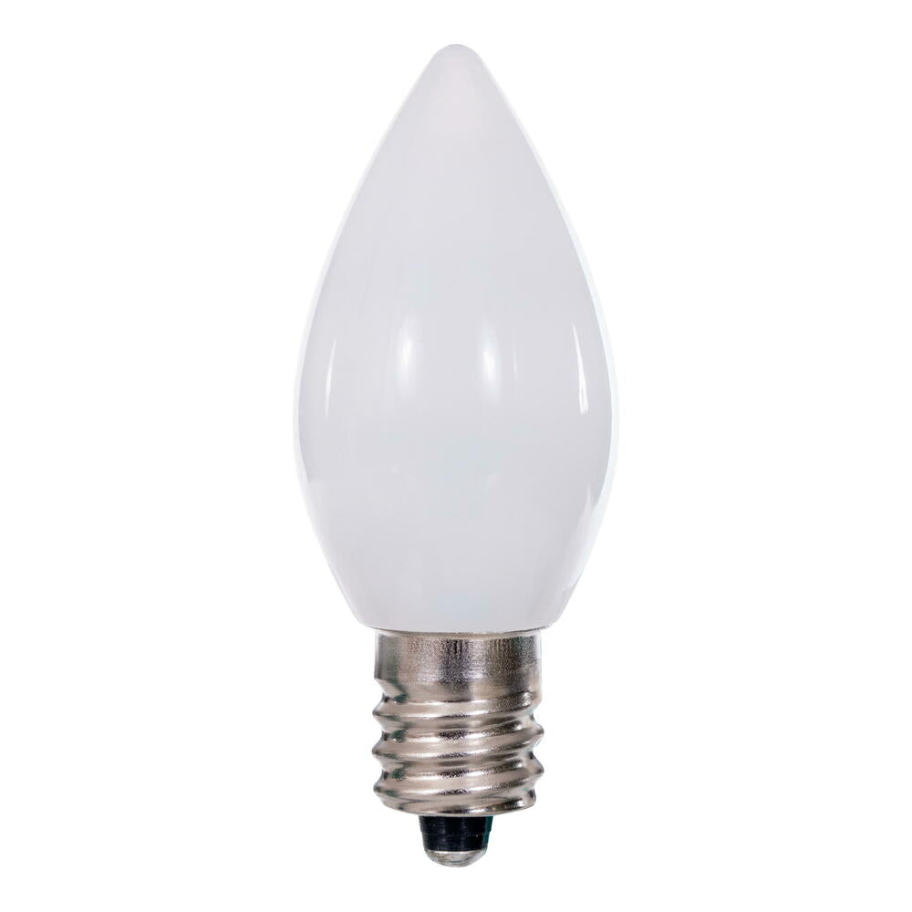 25Pk - Vickerman .6W C7 Ceramic LED Cool White Light Bulb 120v