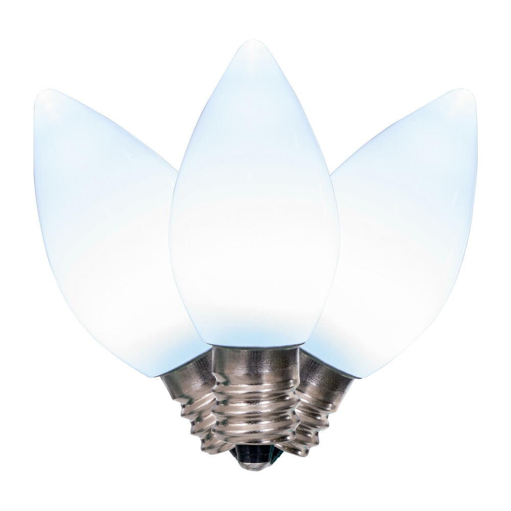 25Pk - Vickerman .6W C7 Ceramic LED Cool White Light Bulb 120v