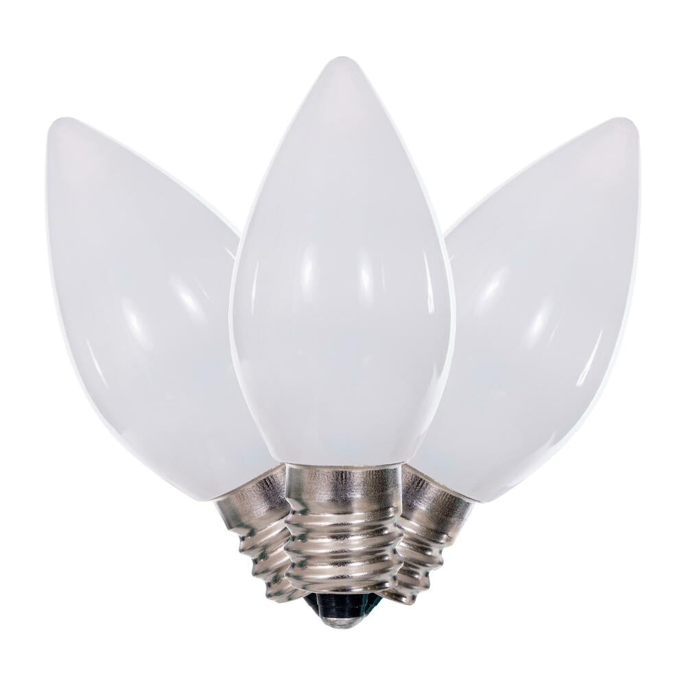 25Pk - Vickerman .6W C7 Ceramic LED Cool White Light Bulb 120v