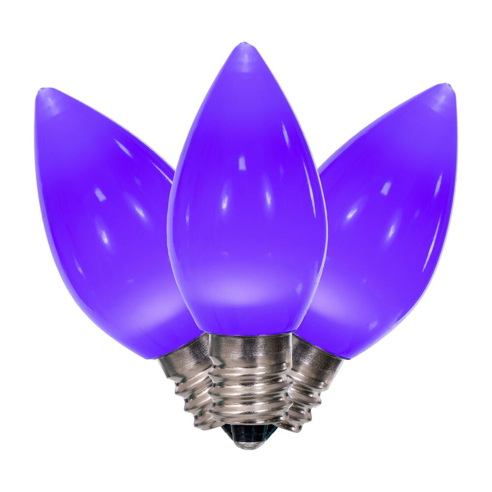 25Pk - Vickerman .6W C7 Ceramic LED Purple 3 diodes Light Bulb 120v