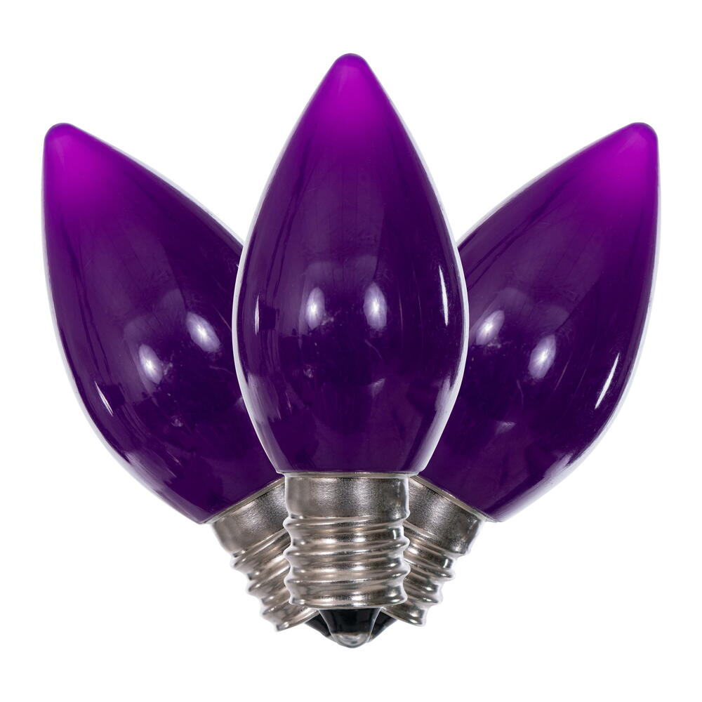 25Pk - Vickerman .6W C7 Ceramic LED Purple 3 diodes Light Bulb 120v