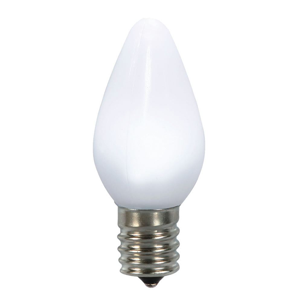 25Pk - Vickerman .6W C7 Ceramic LED Pure White Light Bulb 120v