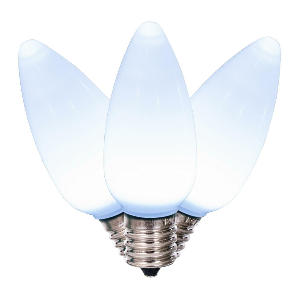 25Pk - Vickerman .8W C9 Ceramic LED Cool White Twinkle Light Bulb 120v