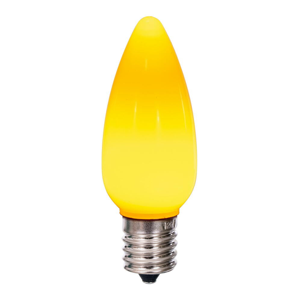 25Pk - Vickerman .8W C9 Ceramic LED Yellow Light Bulb 120v