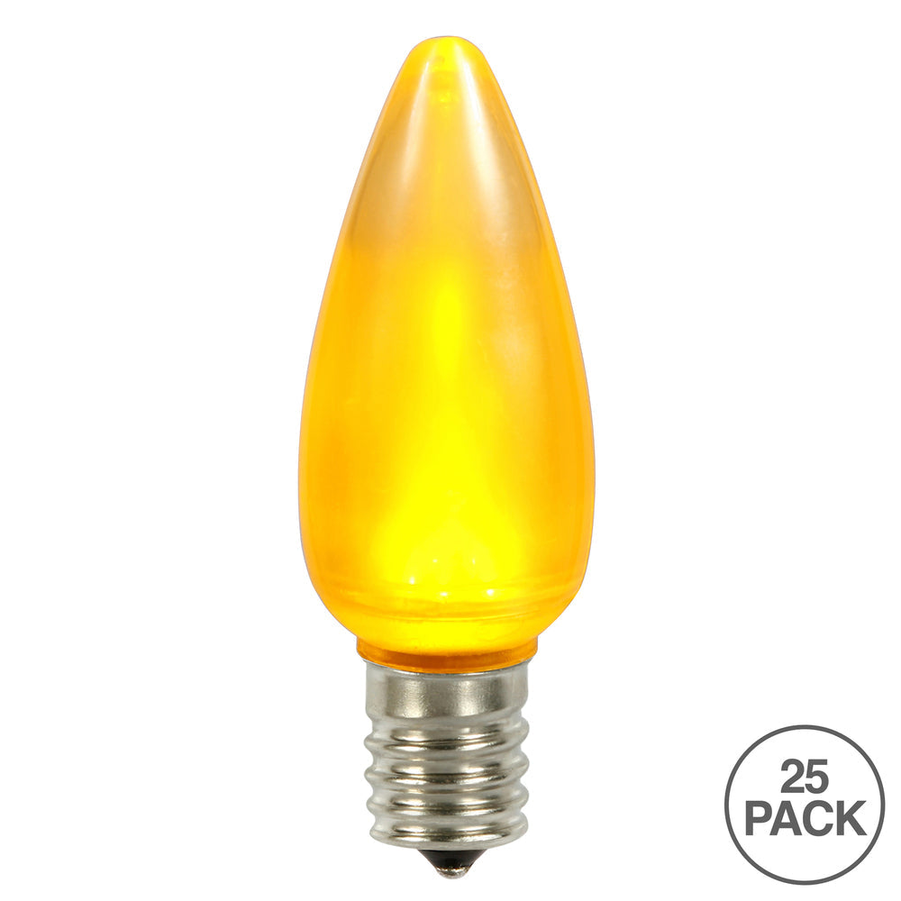 25Pk - Vickerman .8W C9 Ceramic LED Yellow Twinkle Light Bulb 120v