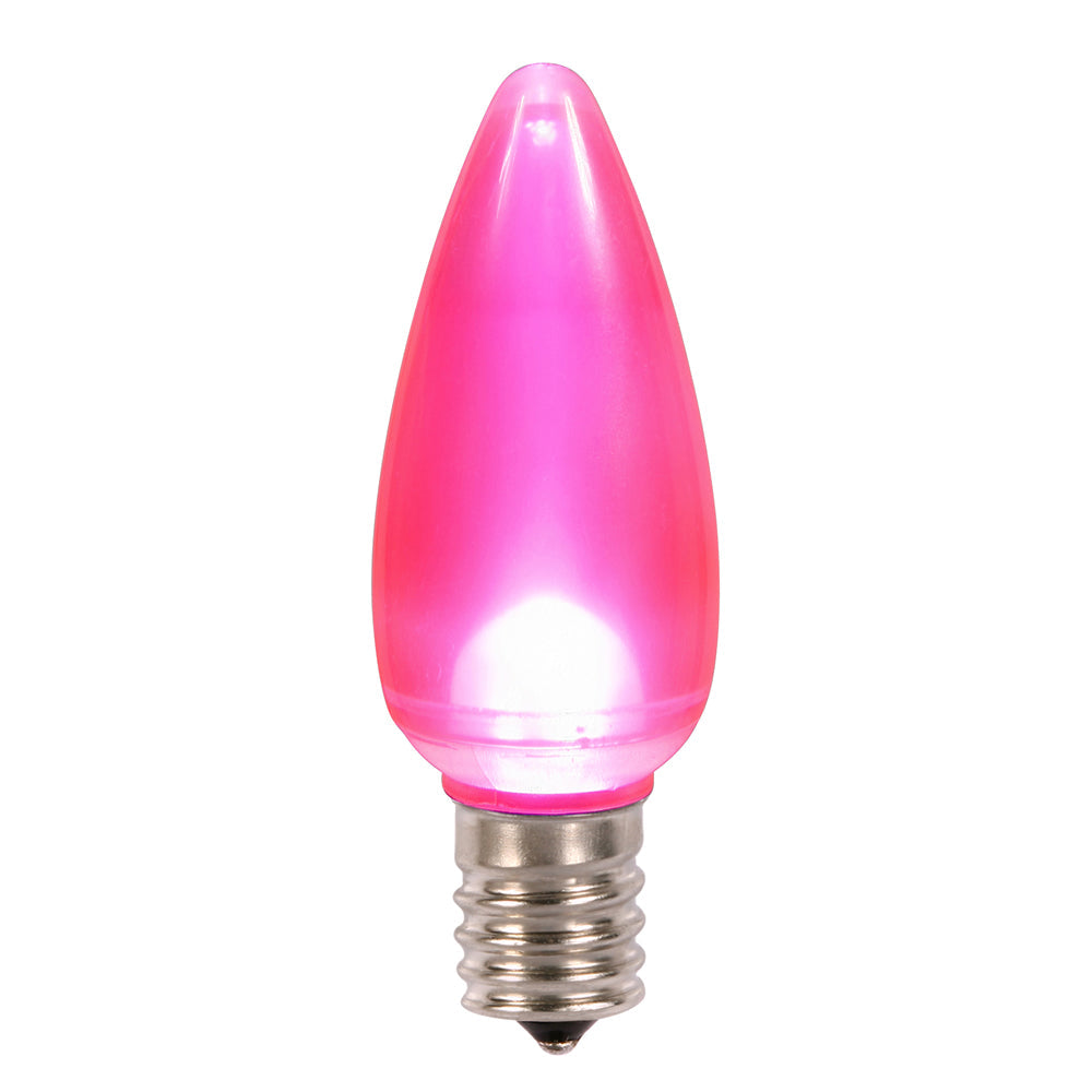 25Pk - Vickerman .8W C9 Ceramic LED Pink Twinkle Light Bulb 120v