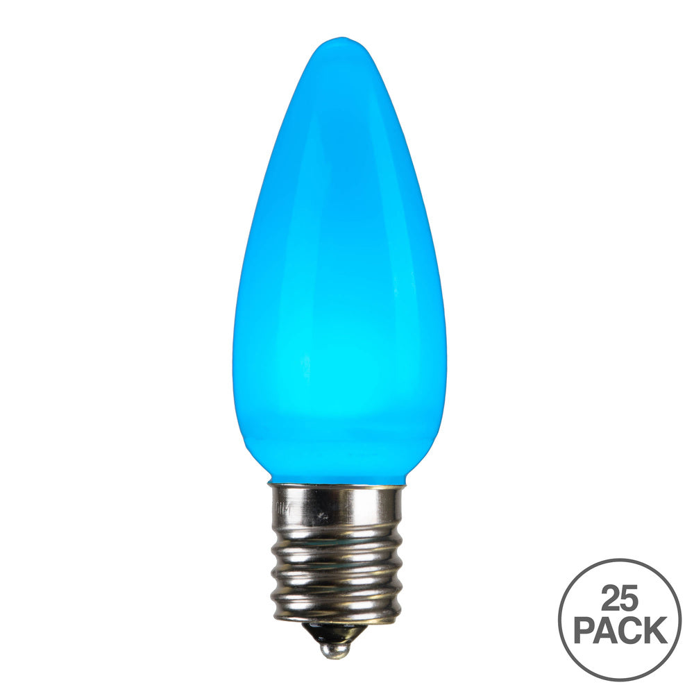 25Pk - Vickerman .8W C9 Ceramic LED Teal Light Bulb 120v