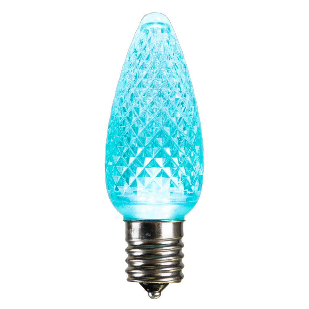 25Pk - Vickerman .8W C9 Ceramic LED Teal Twinkle Light Bulb 120v