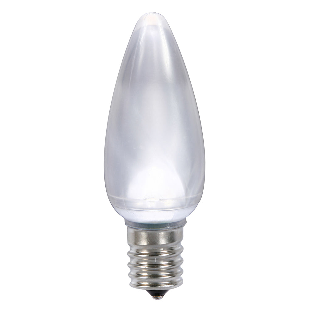 25Pk - Vickerman .8W C9 Ceramic LED Pure White Light Bulb 120v